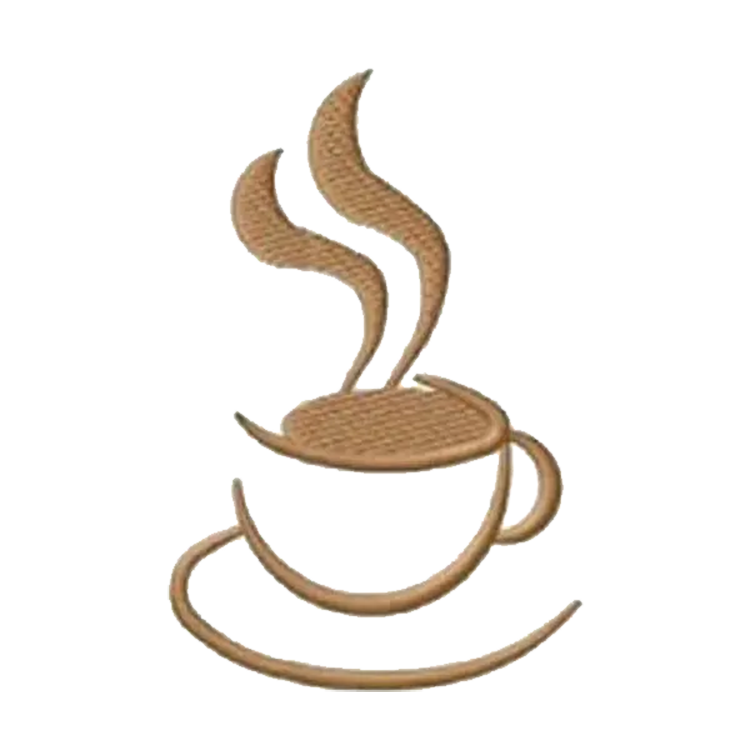 Abstract Coffee Cup Embroidery Design