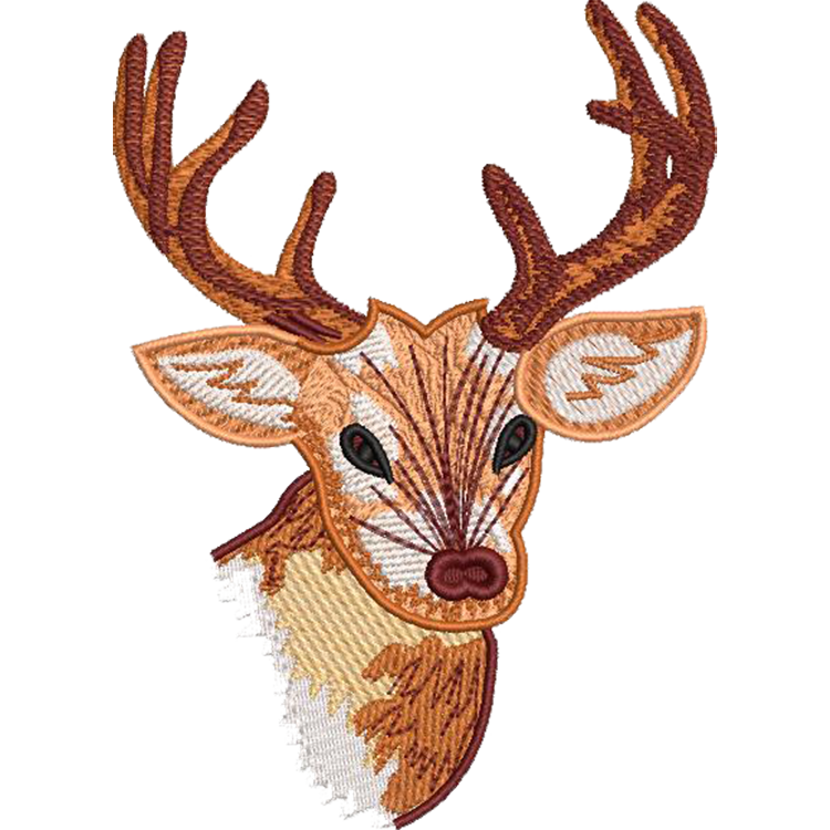 deer machine embroidery logo