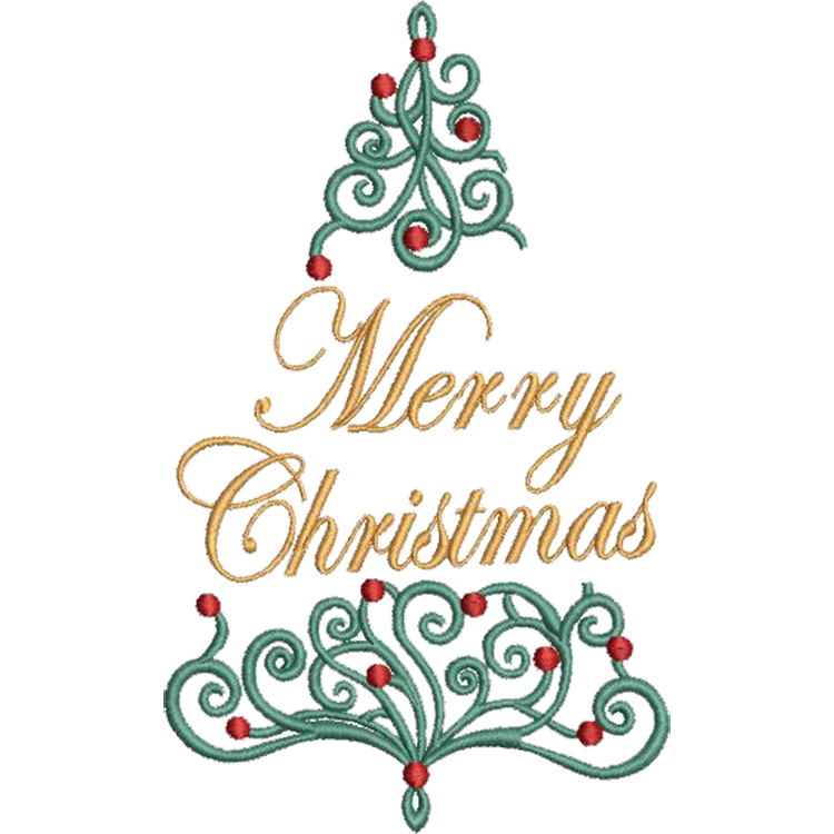 Christmas Tree Machine Embroidery Design