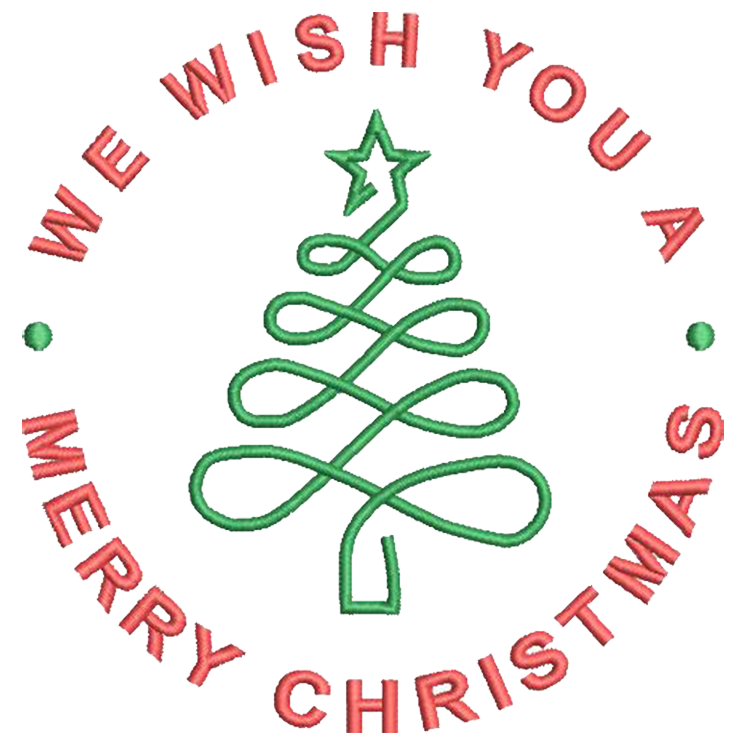 Wish Marry Chritmas Embroidery Logo