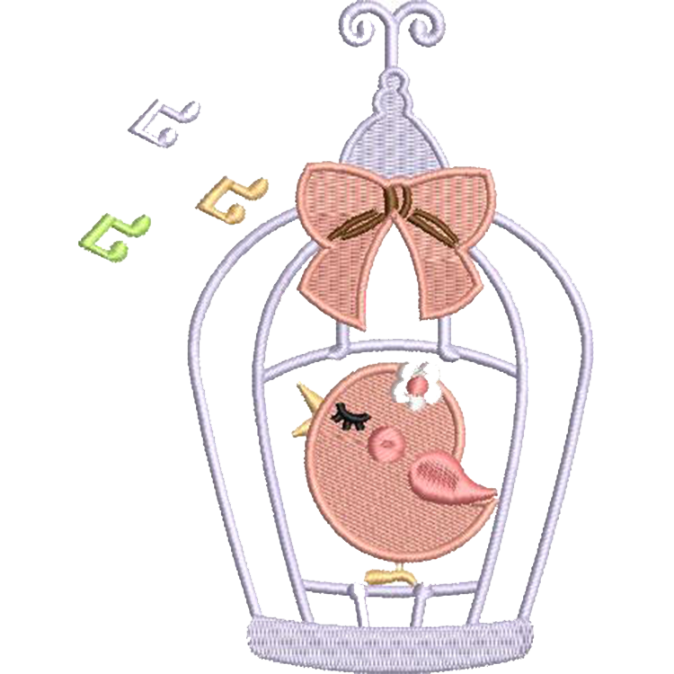 Sparrow in Cage Machine Embroidery Design2