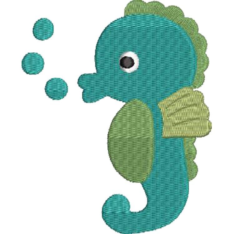 Sea Horse Machine Embroidery Design