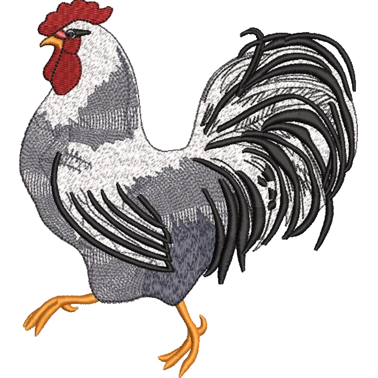 Cock Embroidery Design