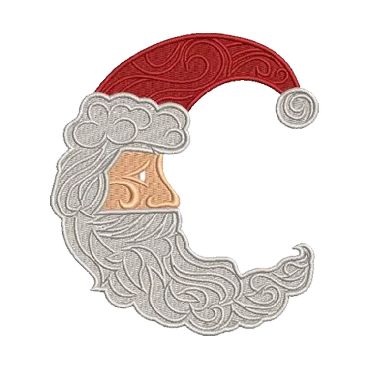 Santa Moon Embroidery Design