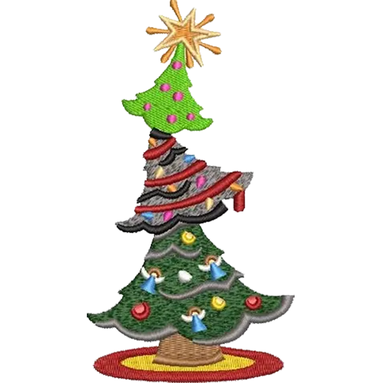 Christmas Tree Embroidery Design 2