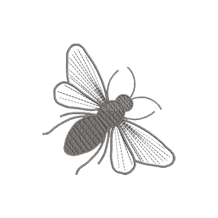 Black Fly Embroidery Design