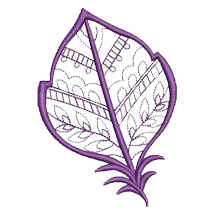 Purple Leaf Embroidery Design