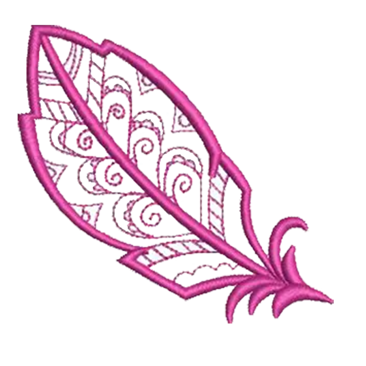 Pink Leaf Embroidery Design