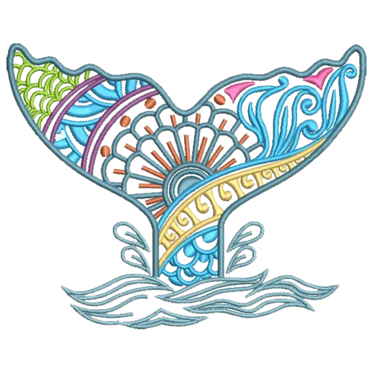 Fish Tail Embroidery Design