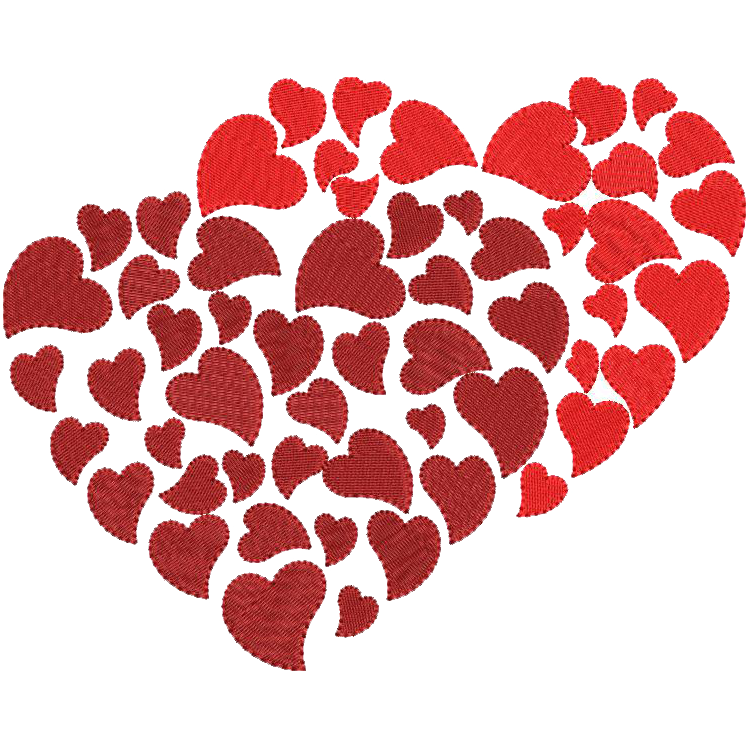 Heart Shape Embroidery Design Free Download for cushion